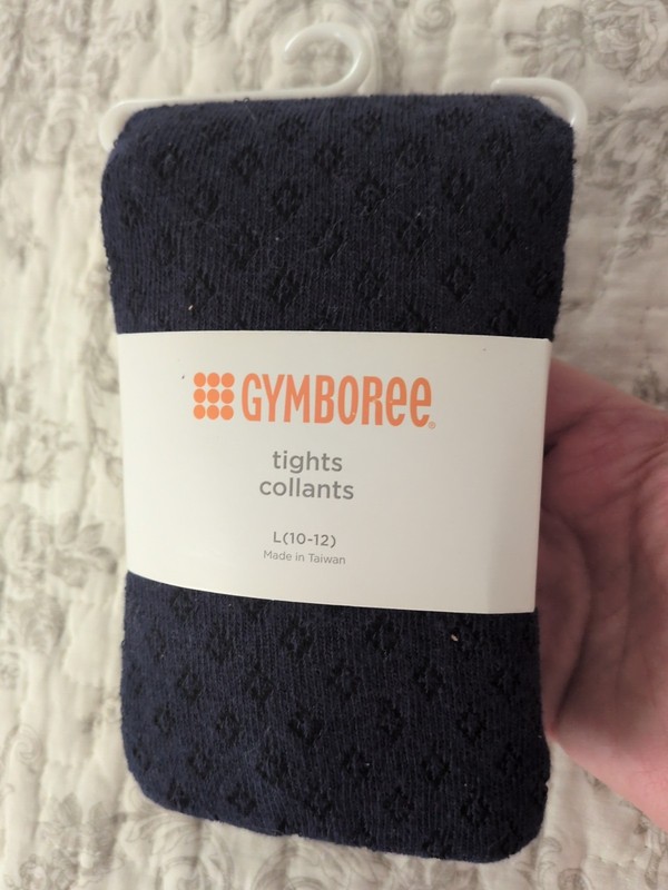 Gymboree Girls Navy Pointelle tights Size 10-12