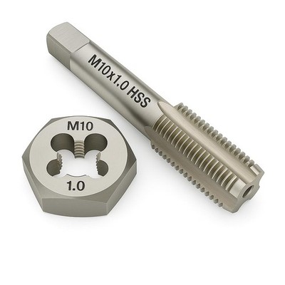 M10x1.0 Metric Tap Die Set Right Hand HSS GCr15 Hex Metal Thread Repair Tool