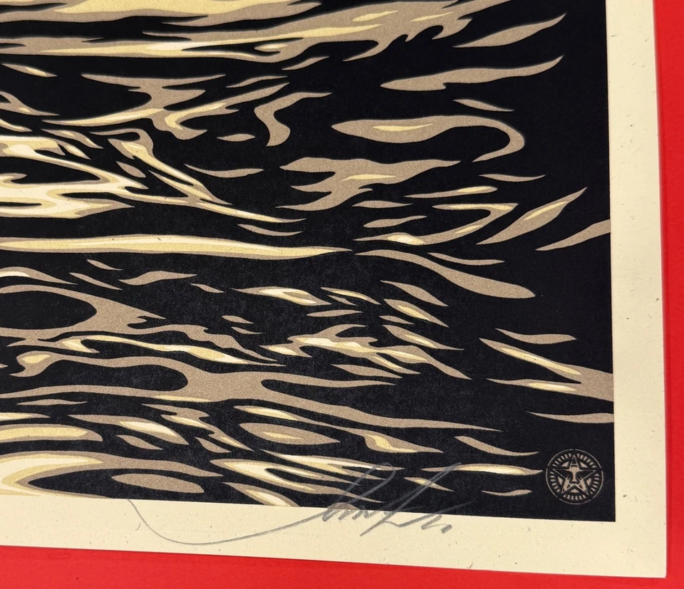 Shepard Fairey "Dark Wave" Print Cream 2010 Obey Giant - image 3 of 3