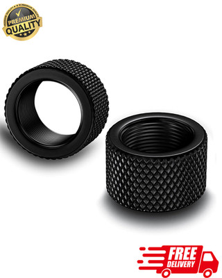 2 Pack 5/8x24 Steel Thread Protector Adapter Black Metal Thread Guard Cap Set