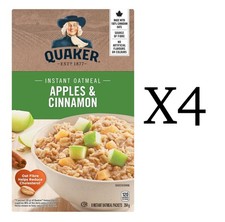 4X Quaker Apples  Cinnamon Instant Oatmeal 8 Packets 264g/9.3oz From Canada