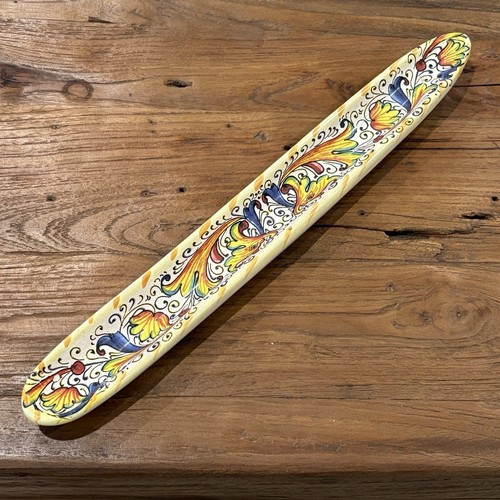 Meridiana Ceramiche Italy Olive Tray Handmade Pottery Hand Painted 14" Long - Picture 2 of 4