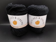 Lot of 2 Peaches  Creme 100 cotton yarn Black 2.5oz