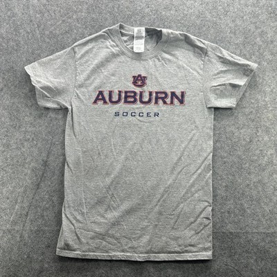 Auburn Tigers Shirt Mens Small Gray NCAA Soccer Graphic Tee Gildan Cotton