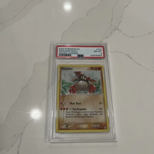 Groudon 102/101 EX Hidden Legends Holo PSA 8 2004 Pokemon EX