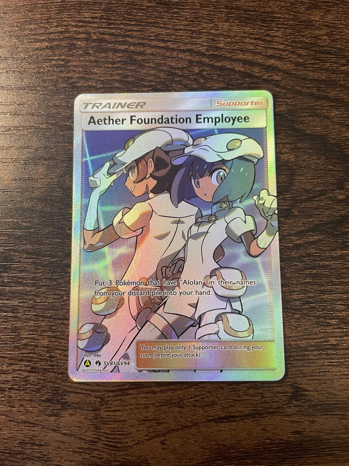 Pokémon TCG Aether Foundation Employee Hidden Fates SV81/SV94 Holo Full Art