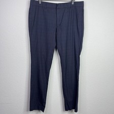 Gucci Pants Mens 36x33 Blue Wool Glen Plaid Check Trouser Preppy Designer Luxury