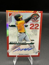 2025 Panini Prospect Edition Myles Naylor RED PRIZM AUTO #'d /199 (M1)