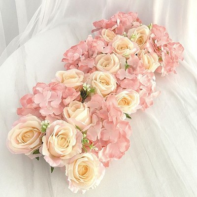 Premium Seidenrosen und Hortensien Blumen Wandpaneele heben Ihre Eventdekoration