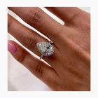 IGI Authenticity 14k White Ring 3.86 Ct Lab Grown Pear Cut Diamond Gold E F VVS2
