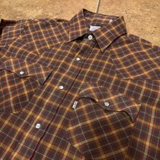 Vintage 70s Levis Western Shirt Mens Medium Rare Pearl Snap White Tab Sawtooth