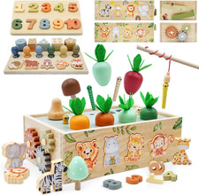 Giochi Montessori 1 2 3 Anni, 9 in 1 Giochi Di Legno per Bambini