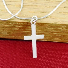 BASIC Cross Pendant - '925' Sterling Silver - CHAIN CHOICE!