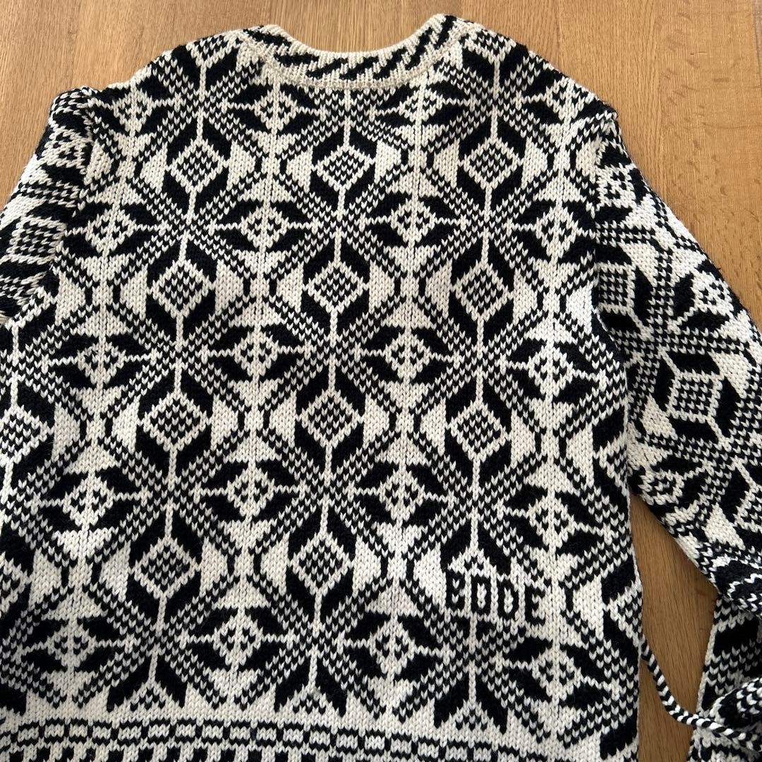 BODE Cardigans Black White Patterned S/M wool - image 3