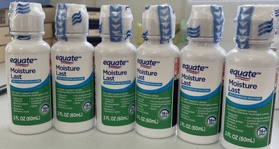 2/26+ SIX Equate Moisture Last Soft Lens Solution 2oz -Comp Opti-free PureMoist