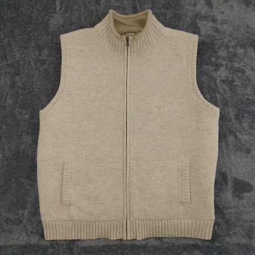 LL Bean Lammwolle Pullover Weste Herren XL Stehkragen Sherpa gefüttert durchgehender Reißverschluss Taschen - Bild 1 von 17