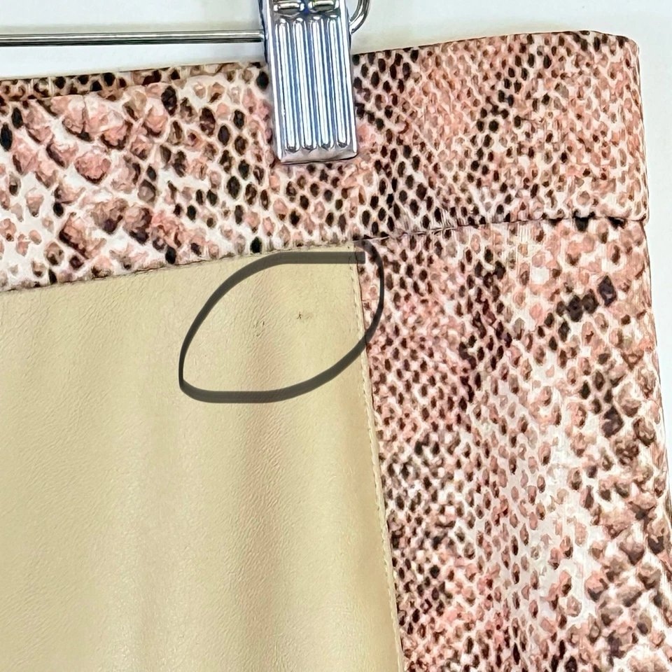 Thalia Sodi Tostado Imitación Cuero Estampado Serpiente Elastizado Leggings Pantalones Para Mujer Grandes Foto 3 de 4