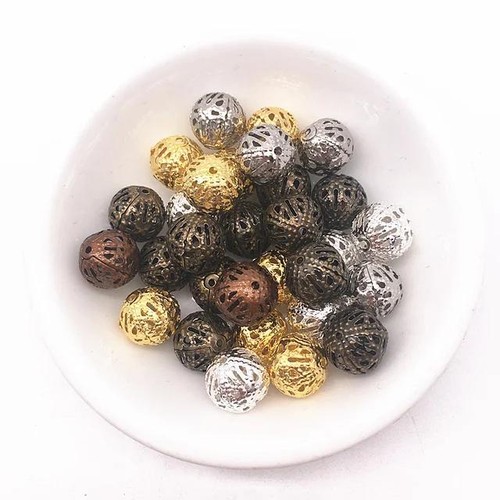 Hollow Ball Metal Beads - 4-10mm Filigree Spacer Bead DIY Jewelry Making Charms - Picture 28 of 30