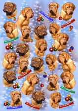 Dogue de Bordeaux Dog Christmas Gift Wrapping Paper - by Starprint