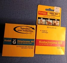 Lot KODAK Kodachrome Ektachrome Type A 40 G 160 Color Film Super 8