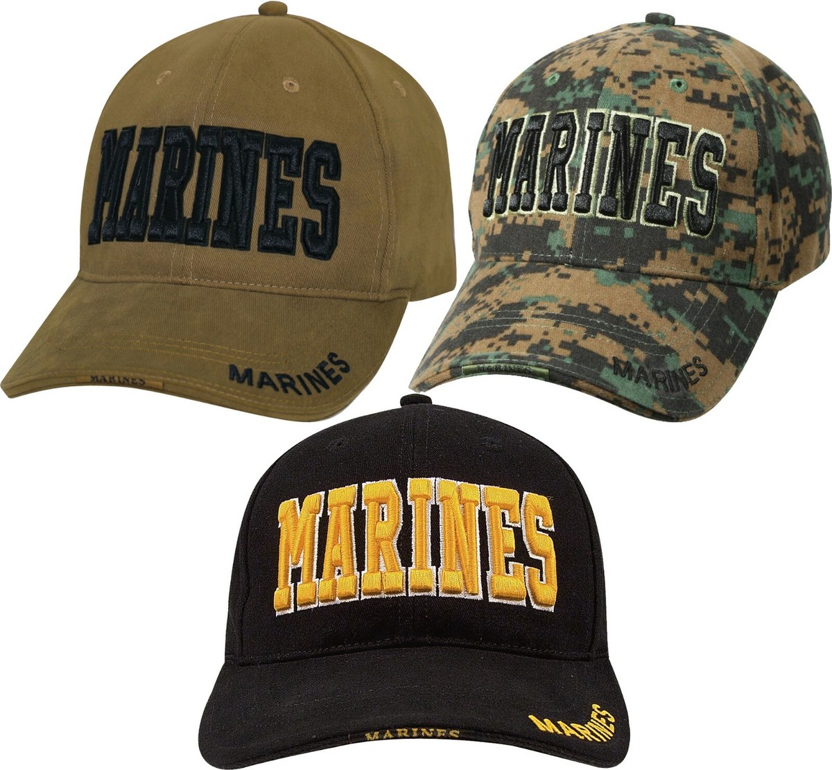 MARINES Baseball Hat Adjustable Low Profile USMC Deluxe 3D