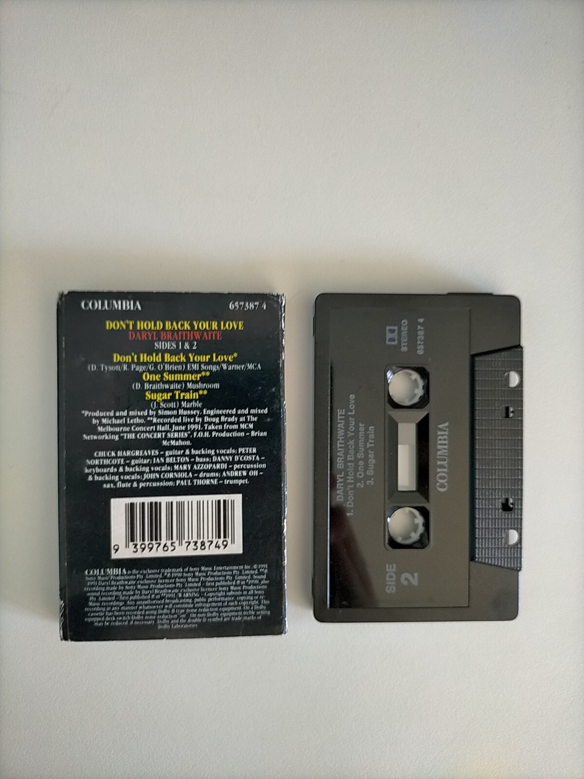 Daryl Braithwaite Don't Hold Back Your Love Cassingle Cassette