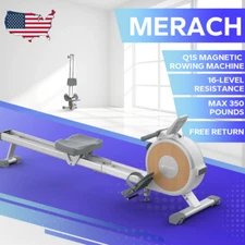 MERACH Q1S Magnetic Rowing Machine 16 Levels of Quiet Resistance Dual Slide Rail