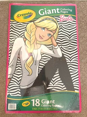 Barbie Crayola 18 Giant Jumbo Coloring Pages Size 12.75" x 19.5" Ages 3