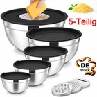 5er set Edelstahl Schüssel Rührschüssel Küchenschüssel mit Deckel Salatschüssel
