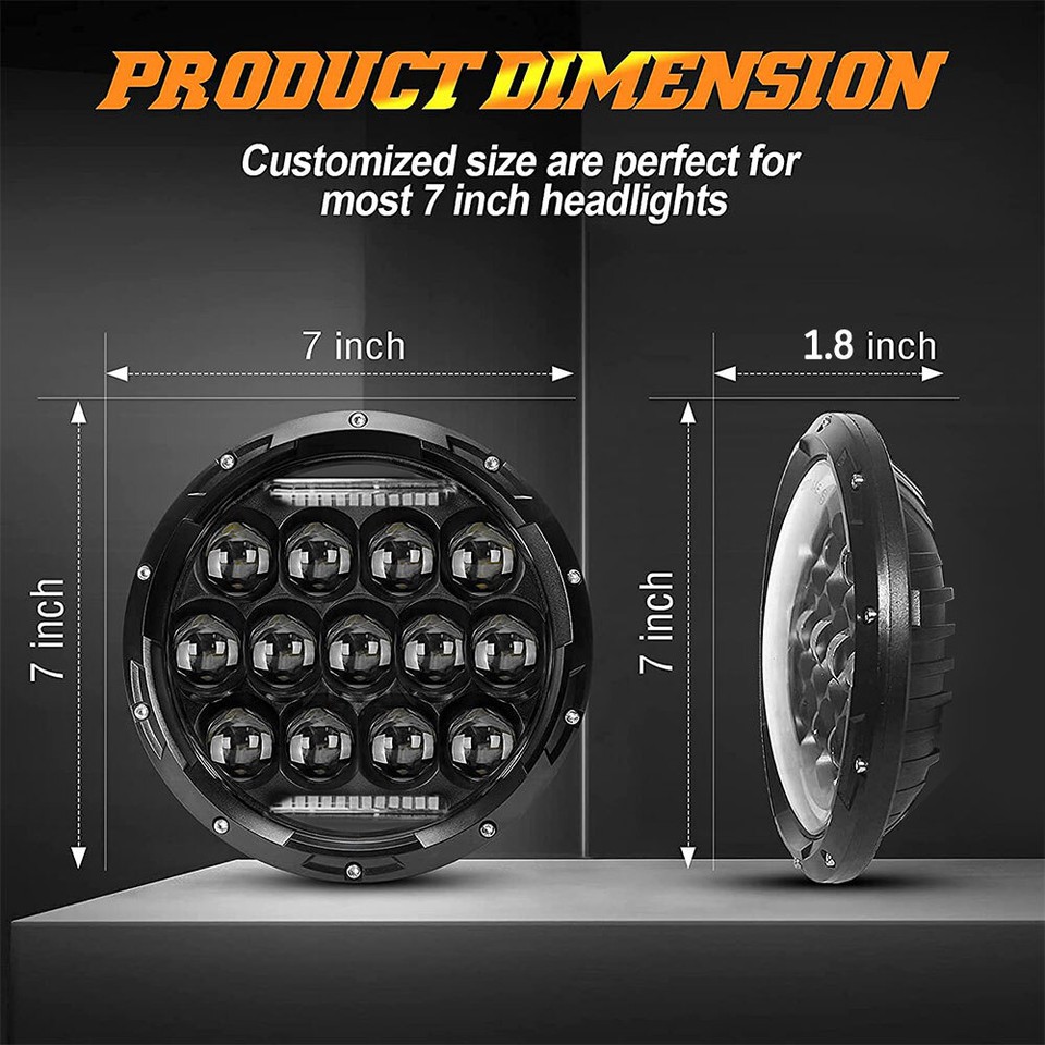 7" Halo LED Headlights+4" Fog Light Combo for Jeep Wrangler 97-2018 JKU ...