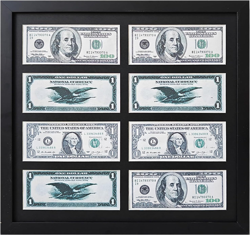 Money Display Case,Multiple Dollar Bill Frame,Currency Sleeves,Paper Currency Fr