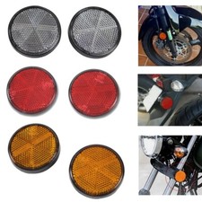 2X 6mm Thread Round Reflectors Reflective For Motorcycle ATV Dirt Bike Truck Car