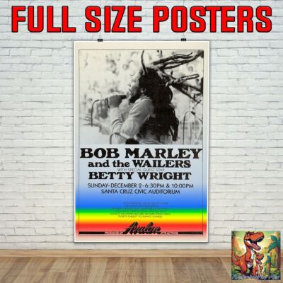 Bob Marley & The Wailers 1979 Betty Wright Santa Cruz Tour Poster - 36''