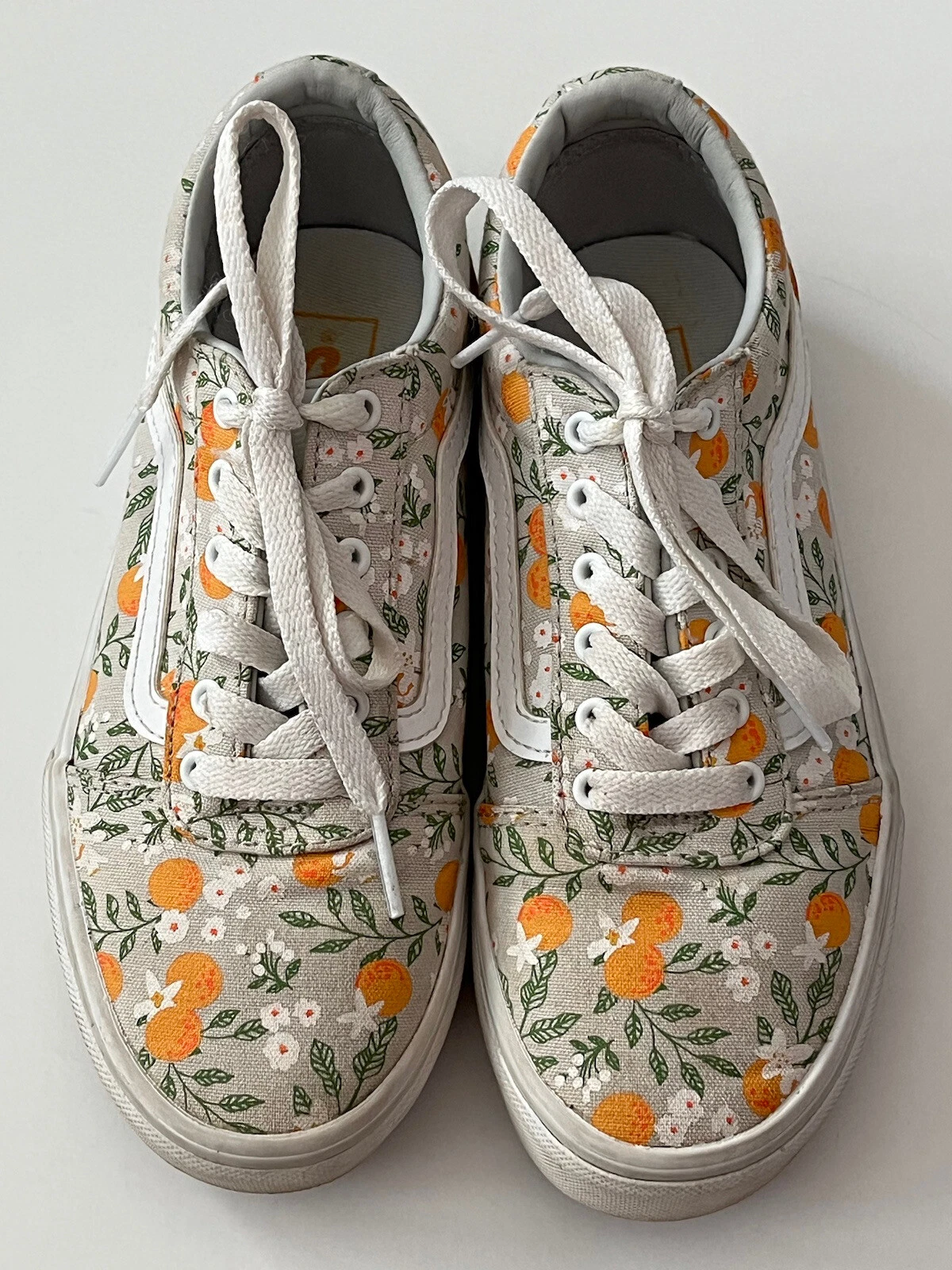 Scarpe da donna Vans Off The Wall taglia 2 500714 con foglie arancioni