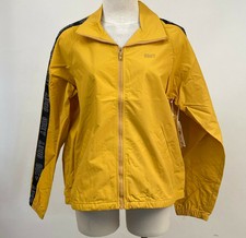 Obey Women's Zip Windbreaker Jax Track Mustard/black Size M Nwt Shepard Fairey