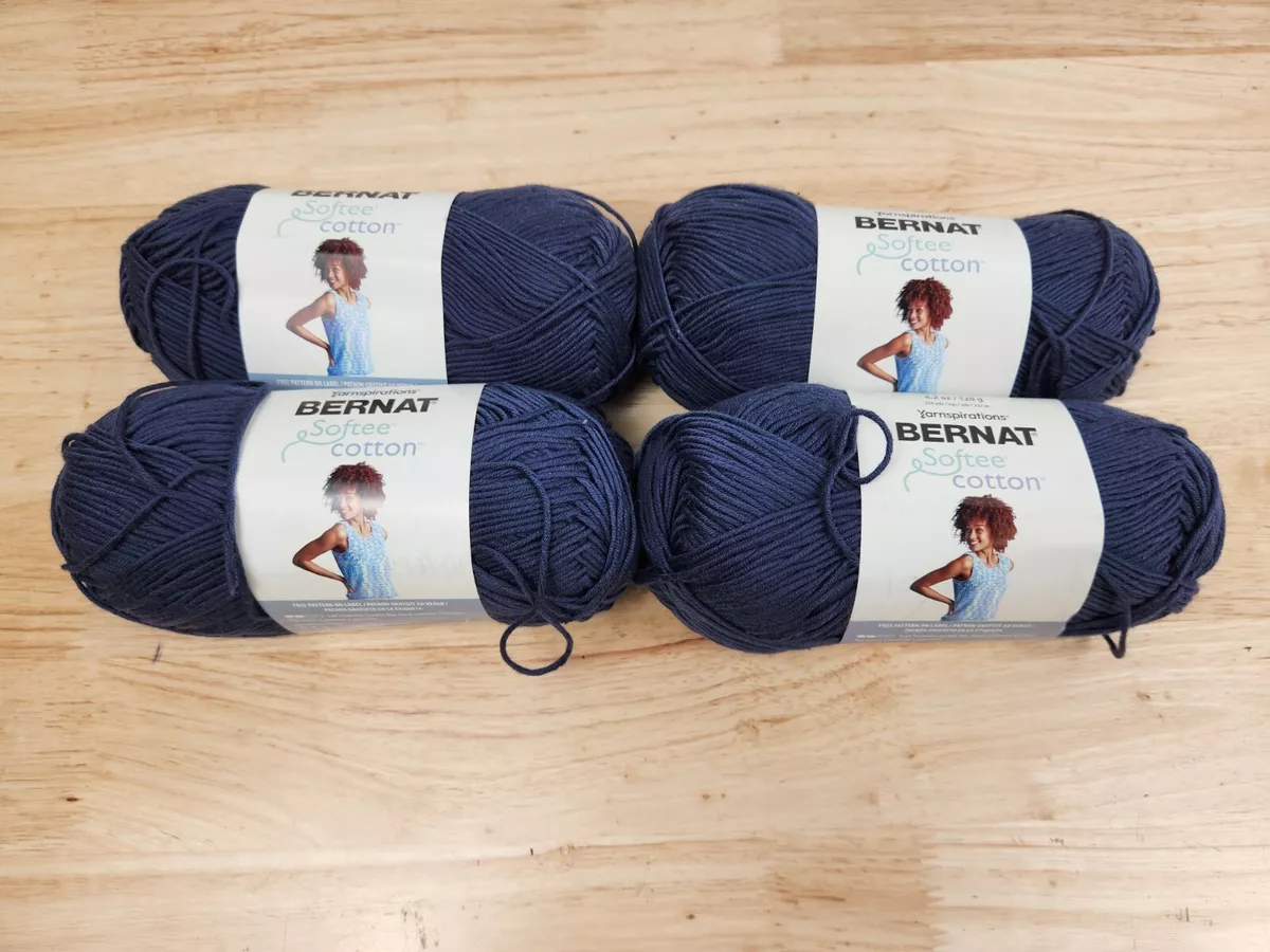 Bernat Softee Cotton Yarn- Seaside Blue - 4 Pack 4.2 Oz 254 Yds