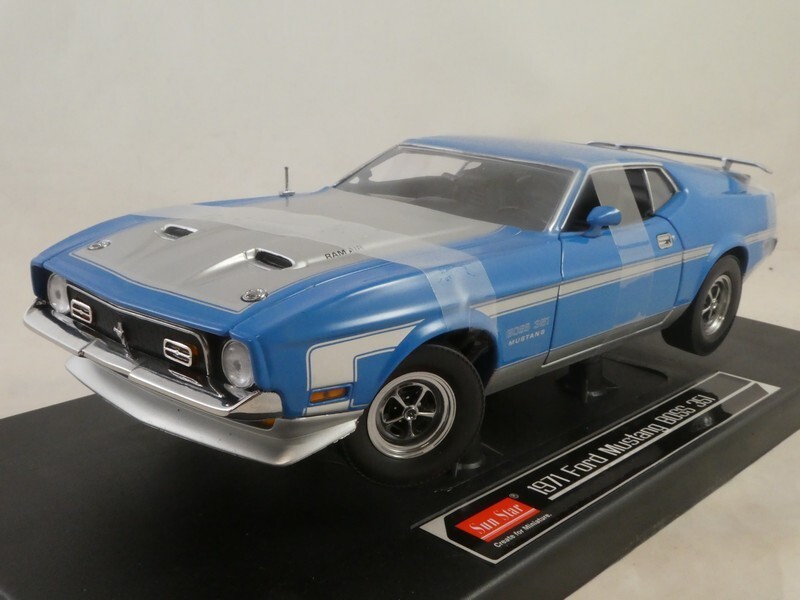 K794⭐︎SunStar 1/18 1971 MUSTANG BOSS 351 Sun Star 1:18 1971 Ford Mustang Boss 351, Silver