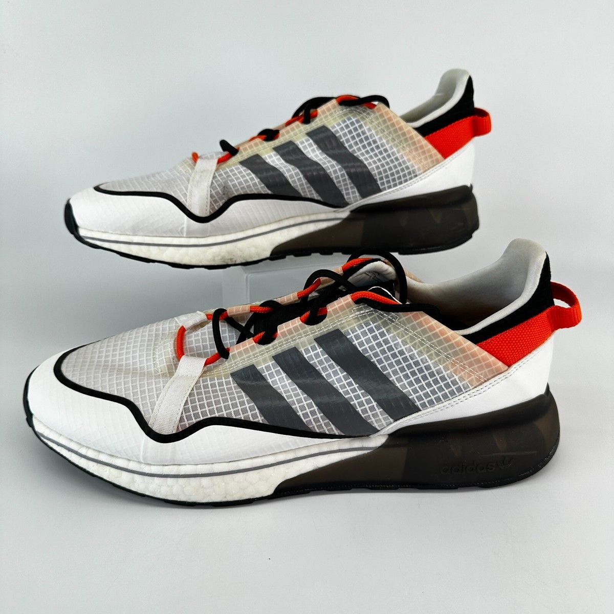 Adidas ZX 2K Boost Pure Sneakers White Grey Orange Shoes Mens Size