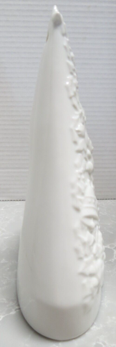 Vintage Japan Embossed Porcelain White Christmas Tree Votive Tealight Holder - Foto 4 di 5