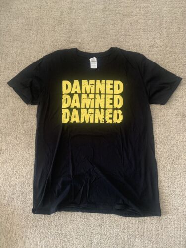 THE DAMNED Preowned T-shirt Męski Duży Czarny Damned Punk Rock Captain Sensible - Zdjęcie 1 z 2