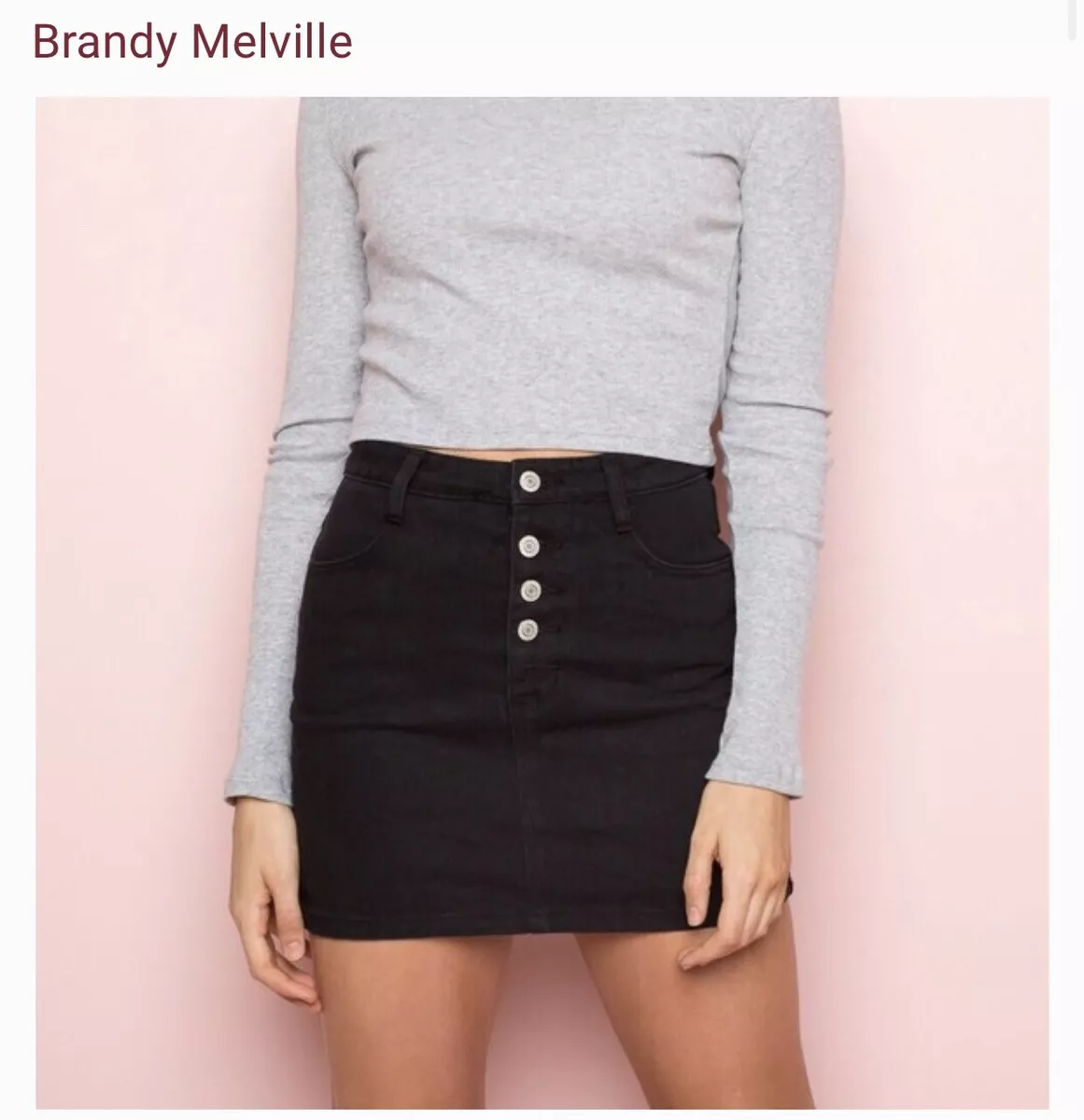 Brandy melville black store denim skirt