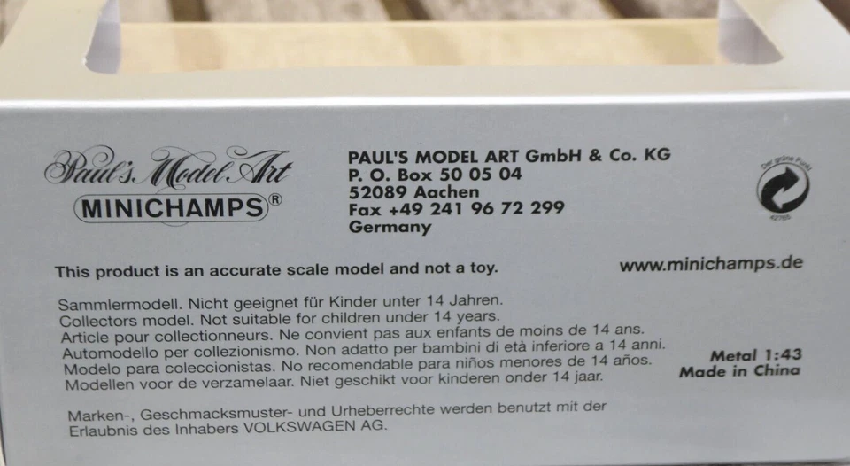 MINICHAMPS 1/43 VW Phaeton Berlina Argento Volkswagen Rivenditore Box IN Ovp - Immagine 4 di 4