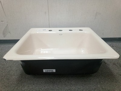 Kohler K 5964 4 47 27 In Min Cabinet Size Cast Iron Drop In Kitchen Sink Ebay
