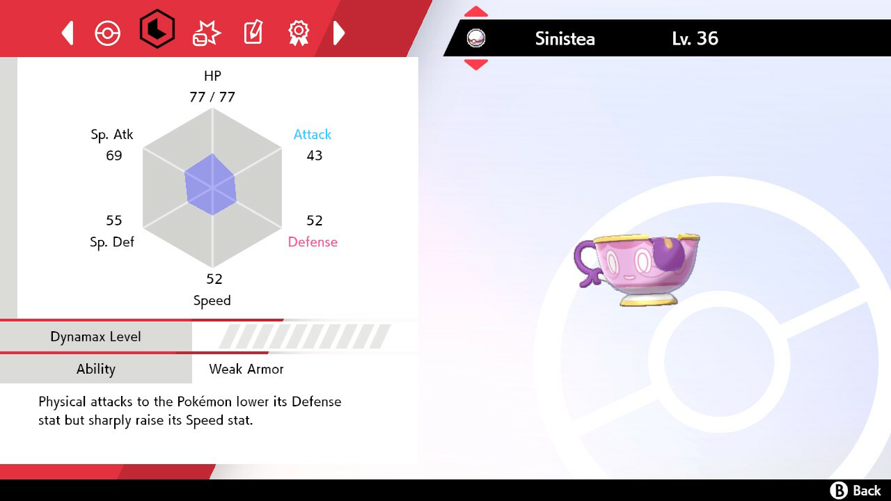 Rare Shiny Authentic Sinistea caught in Premier Ball Pokemon Sword