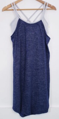 Athleta Hidden Agenda Dress Size S Blue Gray Sports Bra Top Activewear Dress