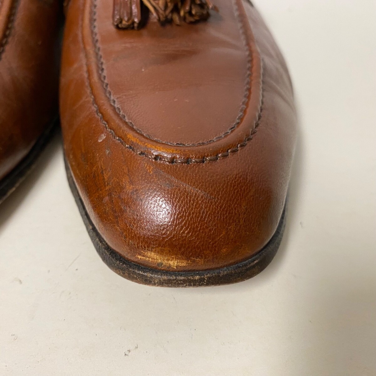 Florsheim Size 8D Brown Leather Tassel Loafers Vintage  display picture 1