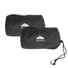 BlueHills Ultra Compact Travel Blanket 2 Pack Large Airplane Black
