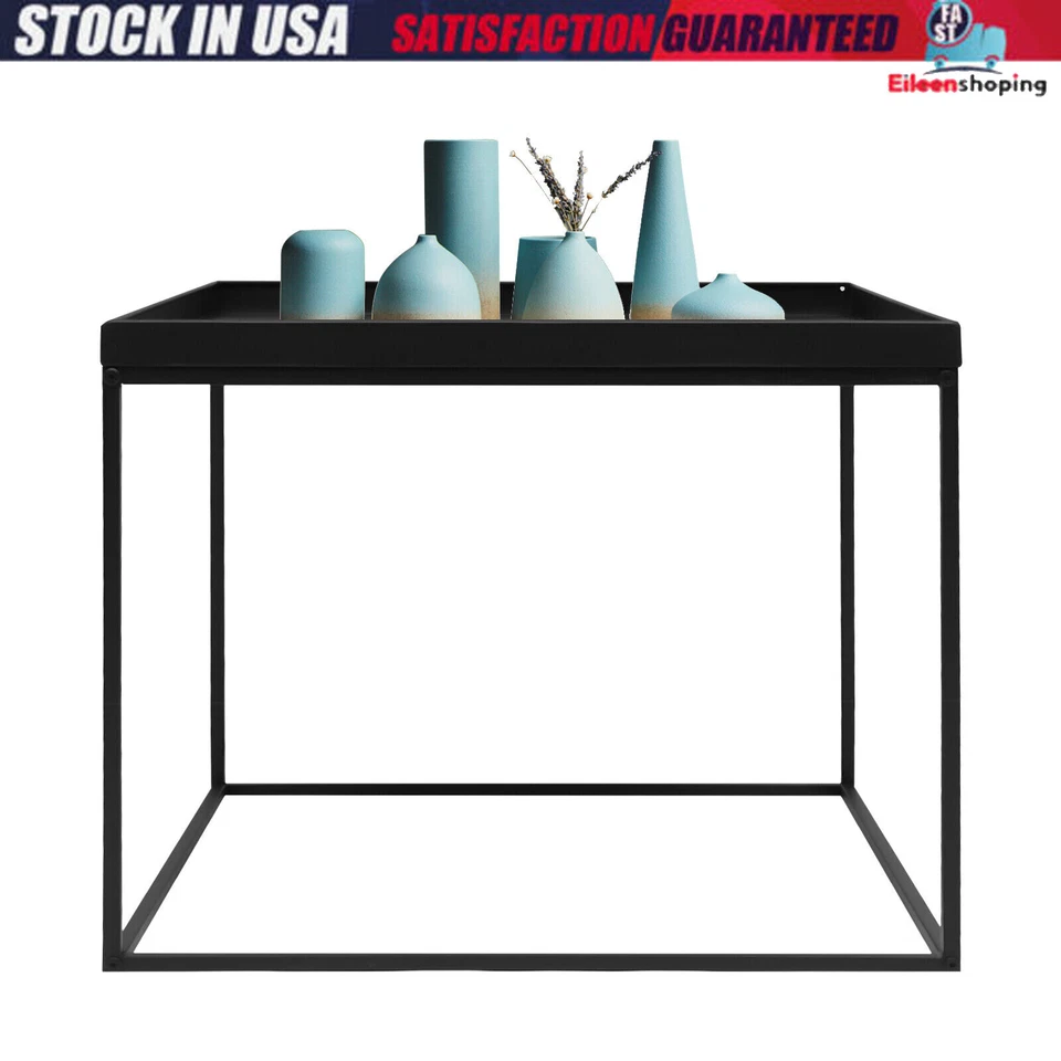 24" Square Table Metal Frame Table Portable Office Side End Table Camping Table - Image 4 of 4