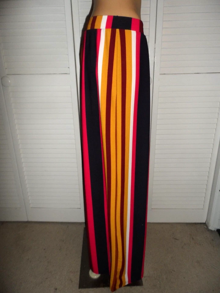 Great Philosophy Talla M Rosa Azul Blanco Borgoña Rayas Pantalones Mujer Nuevo Con Etiquetas Foto 4 de 4