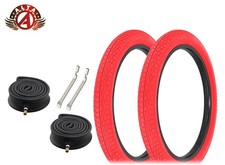ALTA 20x2.40” Red Street Park BMX Bicycle Grip Tires + Heavy Duty Tubes 6pc Set
